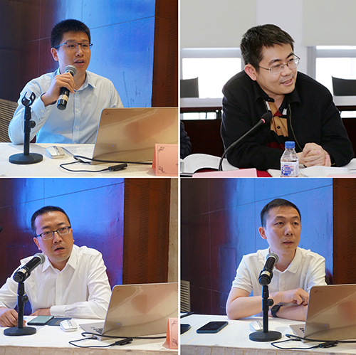 专家授课（左上：中银协银行函证平台服务中心主任兼协调服务三部主任侯哲；右上：中国注册会计师协会标准部副主任赵际喆；左下：中银协银行函证平台服务中心主管李朋乐；右下：平台科技专家王恩雷）.jpg